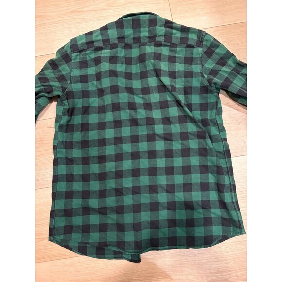 BERETTA Men's Size L Green Black Check Plaid Flannel Shirt 100% Cotton - Picture 9 of 9
